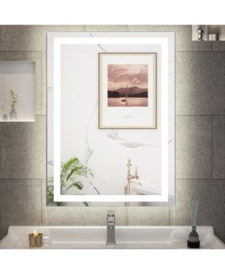  Polished Frameless Dimmable LED Lighted Frontlit and Backlit Light up Anti Fog Bathroom Vanity Mirror