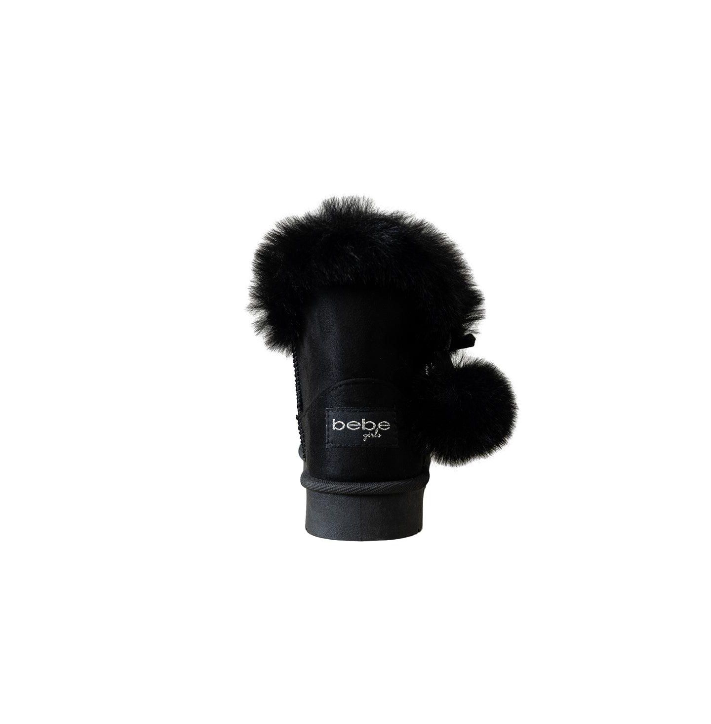 Ботинки Bebe Cozy Boot with Faux Fur Trim Boots для девочек, цвет: Чёрный — фото 5