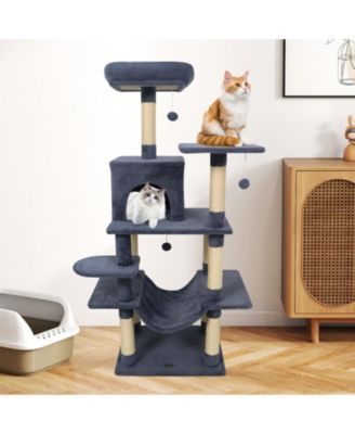 58in Multi-Level Cat Tree with Padded Top Perch