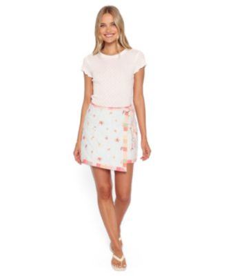 Women's Yana Quilted Faux-Wrap Mini Skirt