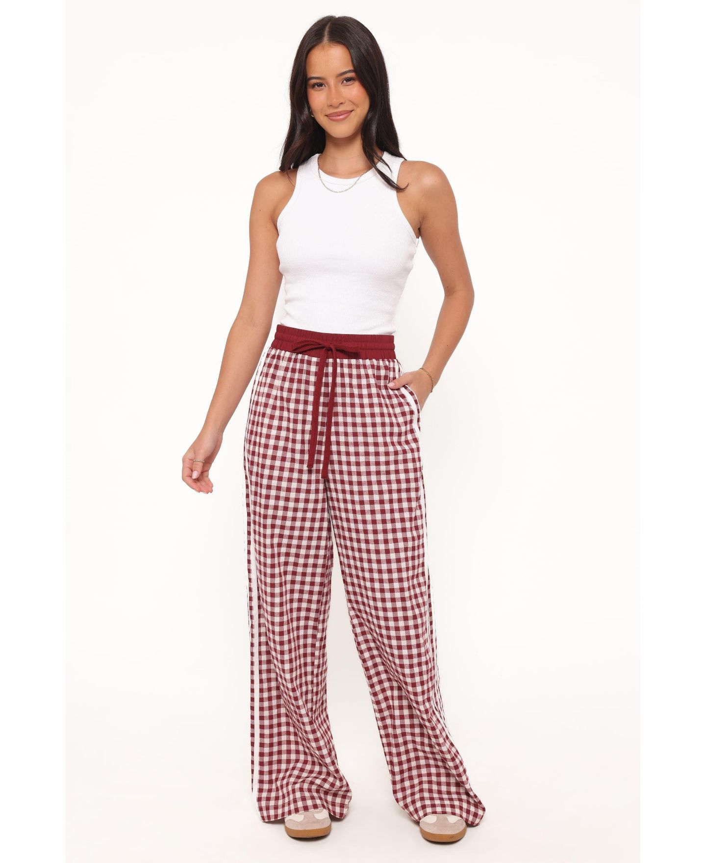 Женские брюки Petal and Pup Lawson Wide-Leg High-Rise Gingham — фото 7