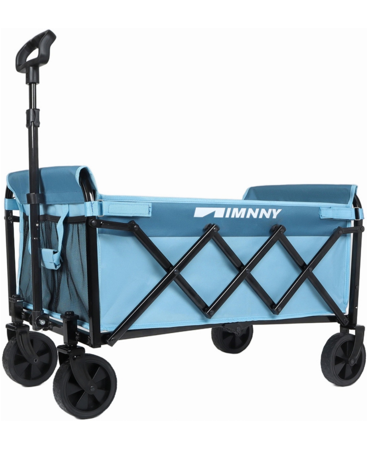 ECHTPeak Collapsible Utility Wagon Cart, Foldable Heavy Duty Wagon with 360degree(s) Swivel Wheels for Camping Garden Grocery Shopping Sports