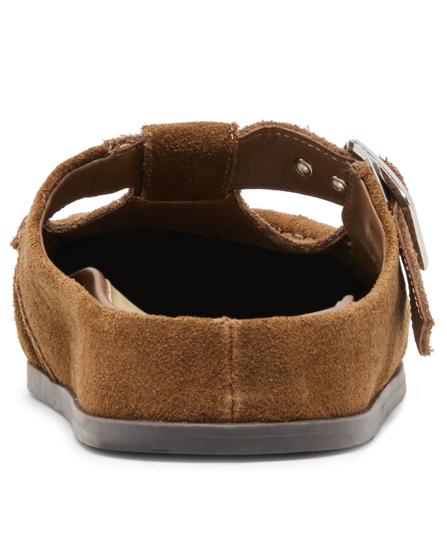 Женские сабо Dolce Vita Jeanne Ruched Buckled Mule, цвет: Каштановый замшевый — фото 3