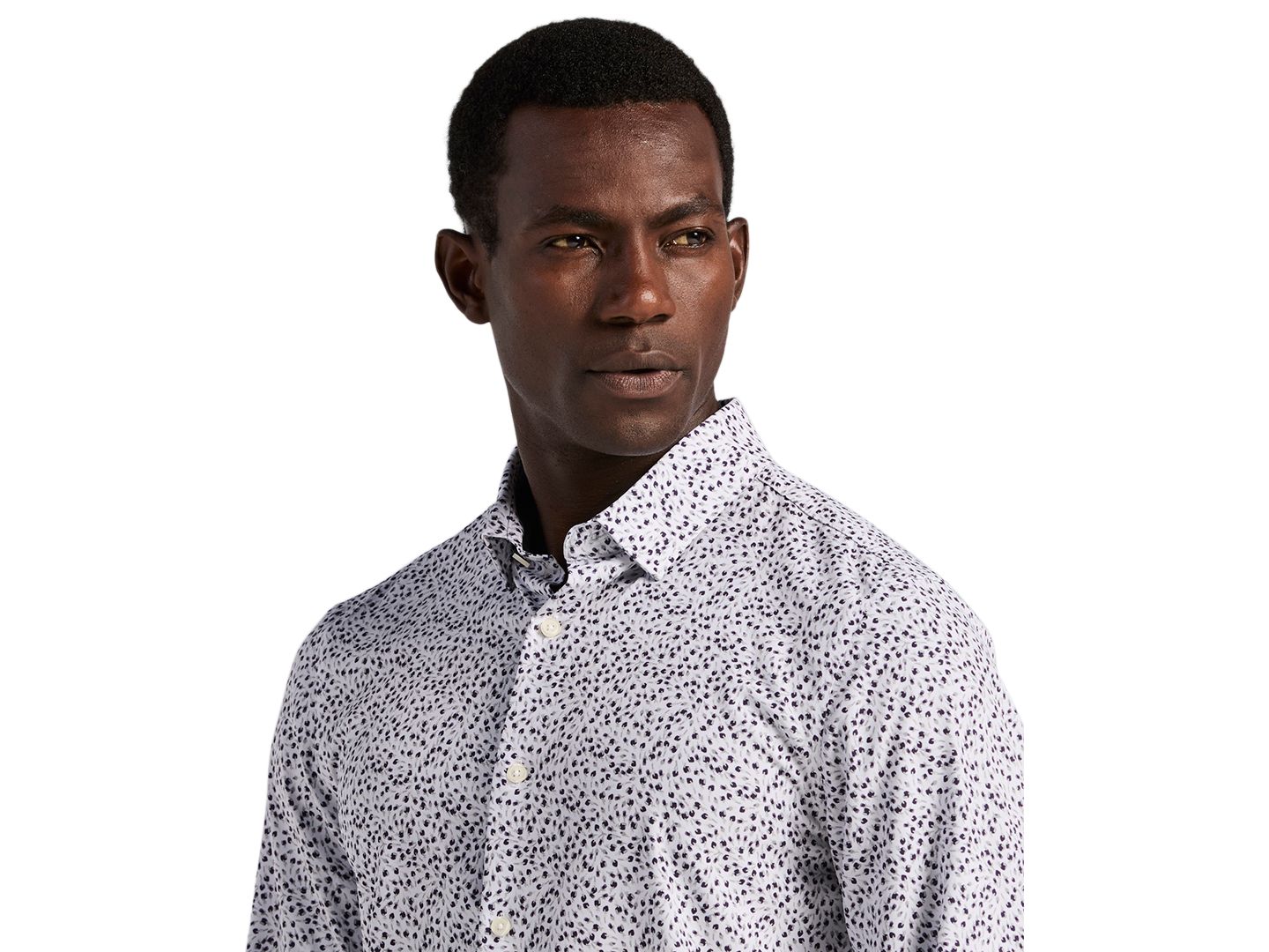 Мужская рубашка Perry Ellis Long-Sleeve Micro Floral Print, цвет: Nightshade — фото 4