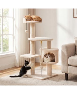 36in Tall Kitten Tower with Condo and Plush Perch