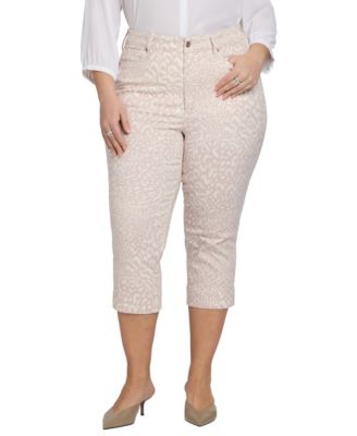 Plus Size Marilyn High-Rise Animal-Print Capris Jeans