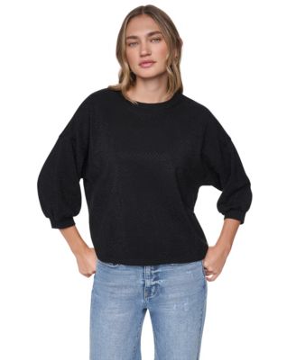 Women's Rhinestone 3/4-Sleeve Crewneck T-Shirt