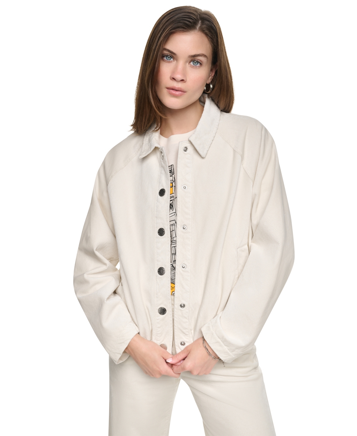 Dkny Jeans Women's Raglan-Sleeve Puffer Cropped Jacket