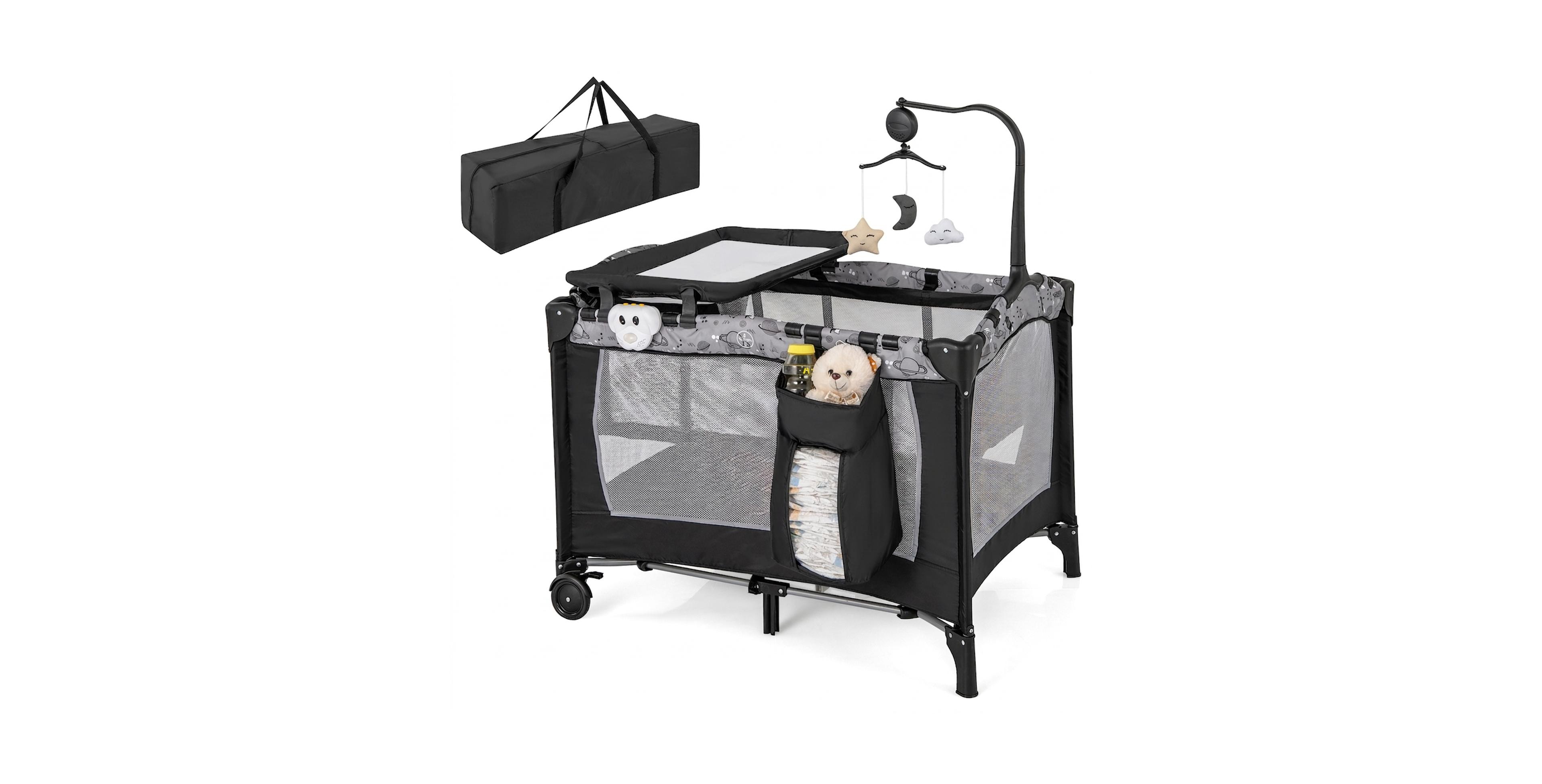 Sugift 3-in-1 Baby Playpen with Changing Table and Bassinet Mattress Ages 0-3