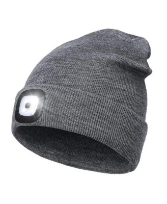 Rechargeable LED Beanie with Headlamp, Unisex Winter Knit Hat for Men and Women