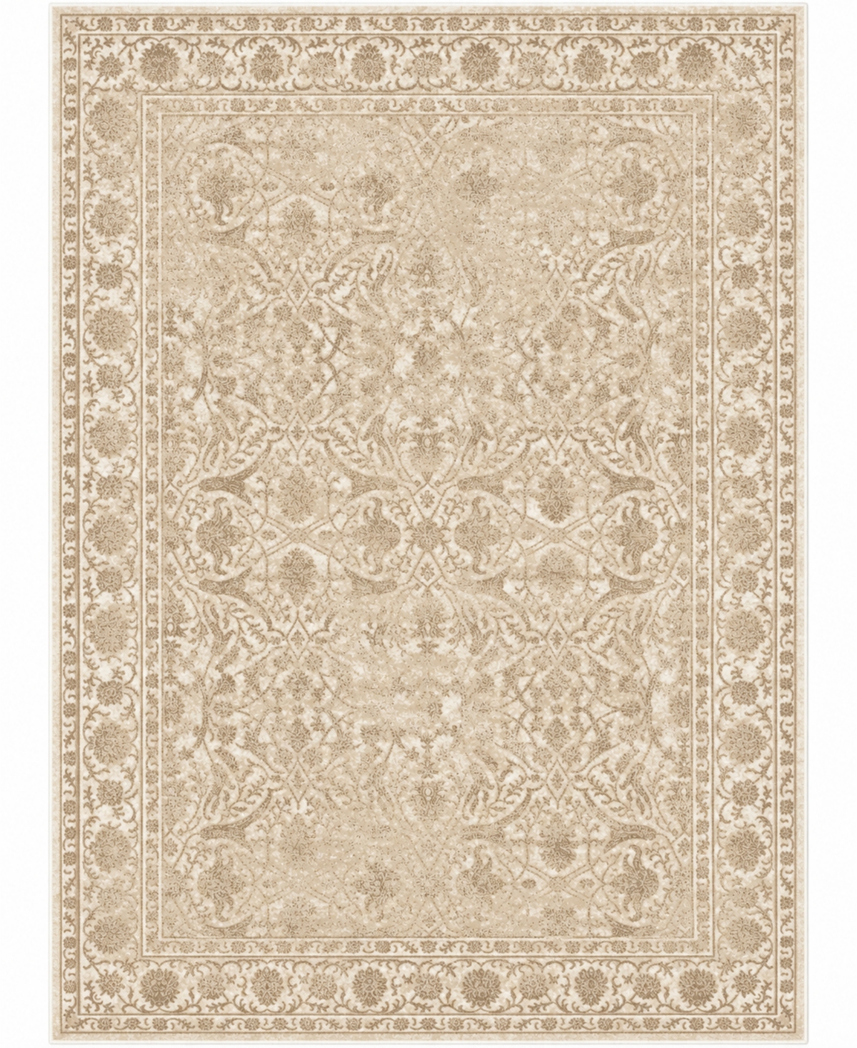 Closeout! Km Home 3564/0021/Bone Cantu Ivory/ Cream 5'3" x 7'3" Area Rug