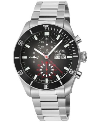 Men's Swiss Automatic Yorkville Chronograph Silver Stainless Steel Bracelet Watch, 43mm