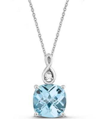 Sky Blue Topaz and Diamond Accent Pendant Necklace (1-3/4 ct. t.w.) in Sterling Silver