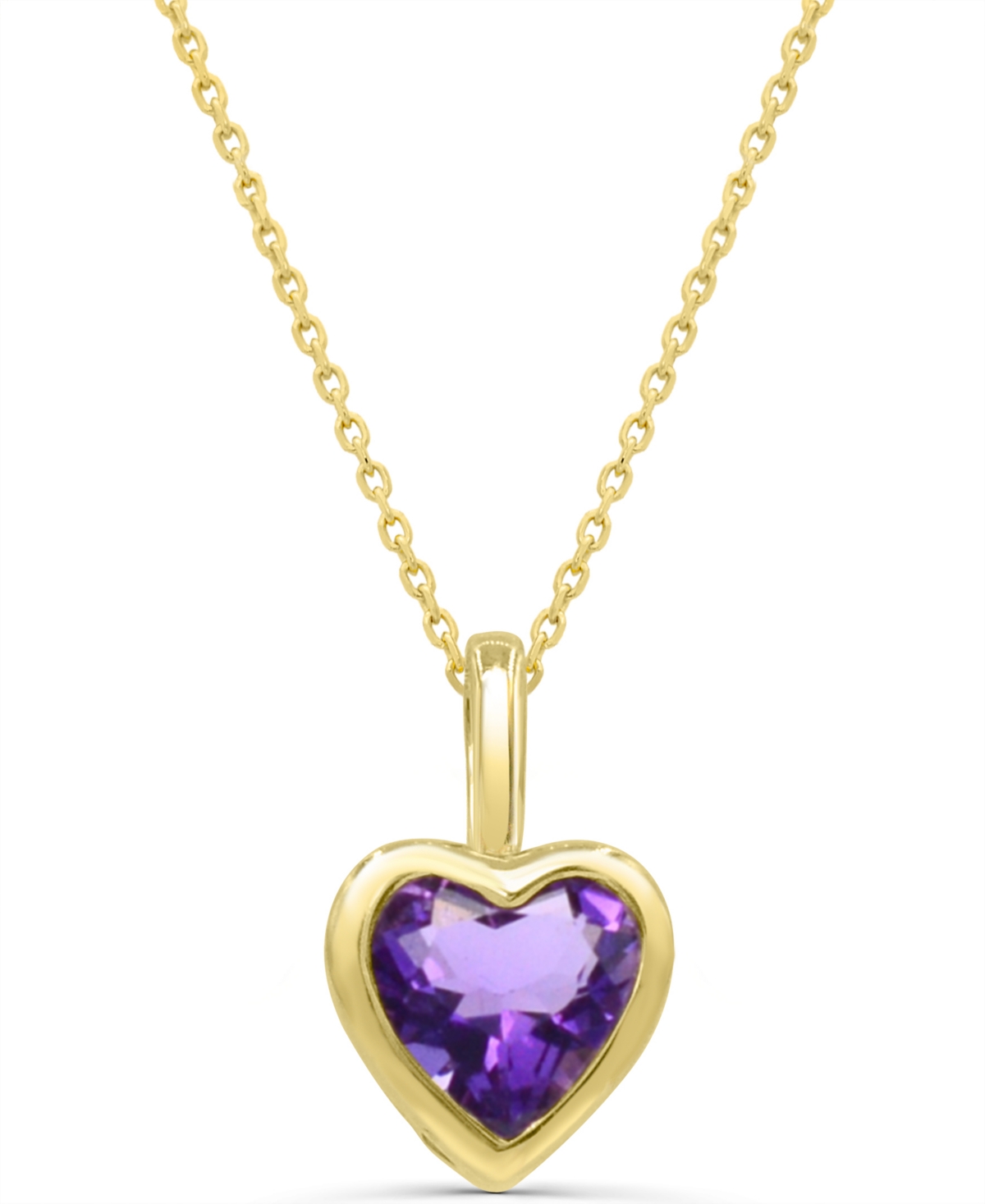 Macy's Amethyst (1/2 ct. t.w.) Heart Pendant in 14k Gold-Plated Sterling Silver