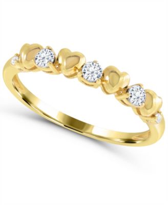 Lab-Grown White Sapphire Ring (1/5 ct. t.w.) in 14K Gold-Plated Sterling Silver