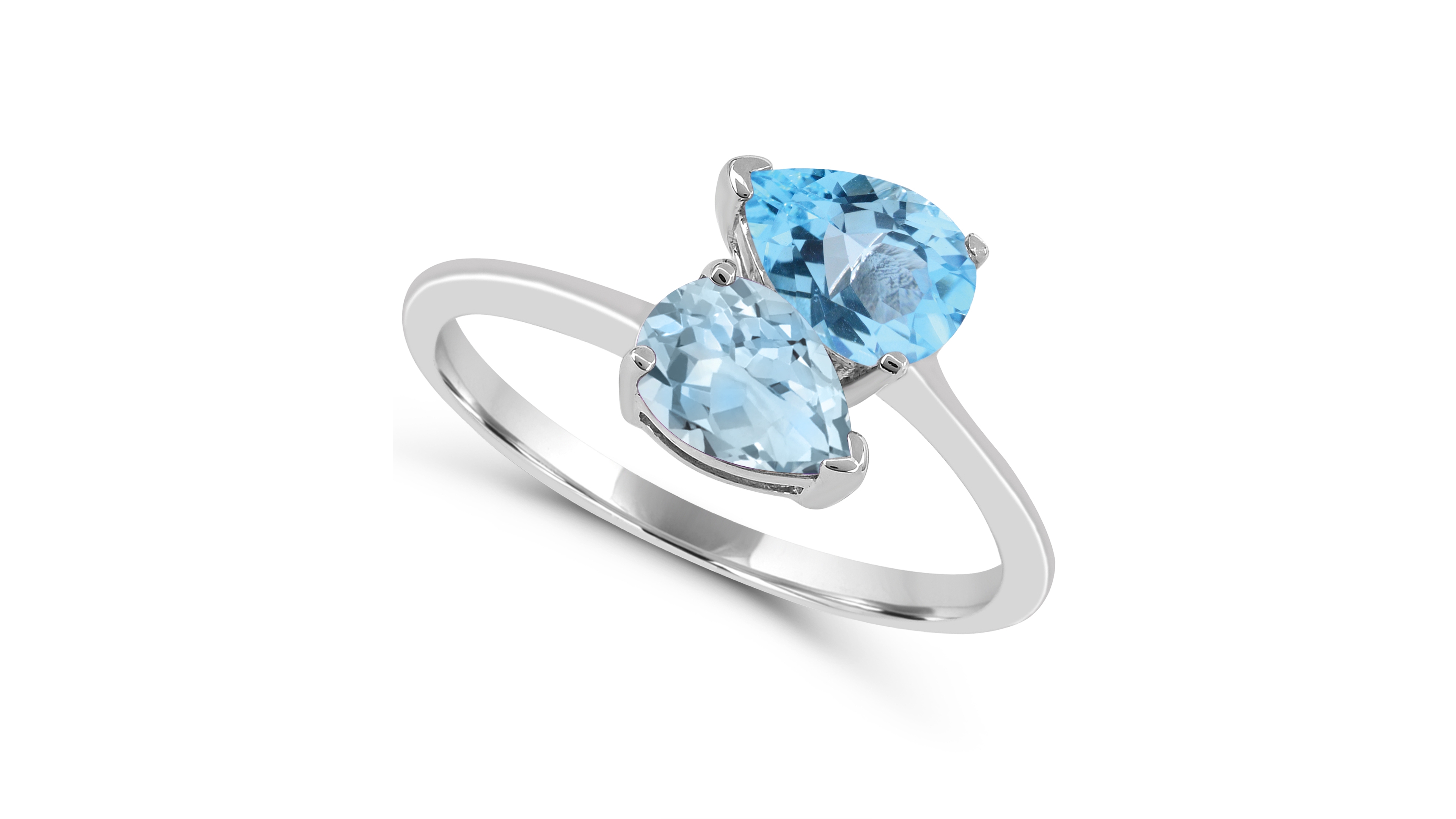 Macy's Swiss Blue Topaz and Sky Blue Topaz Ring (1 3/8 ct. t.w.) in Sterling Silver