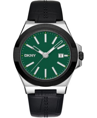 Men's Quartz Modernist Two-Tone Water-Resistant Leather Strap Watch, 42mm