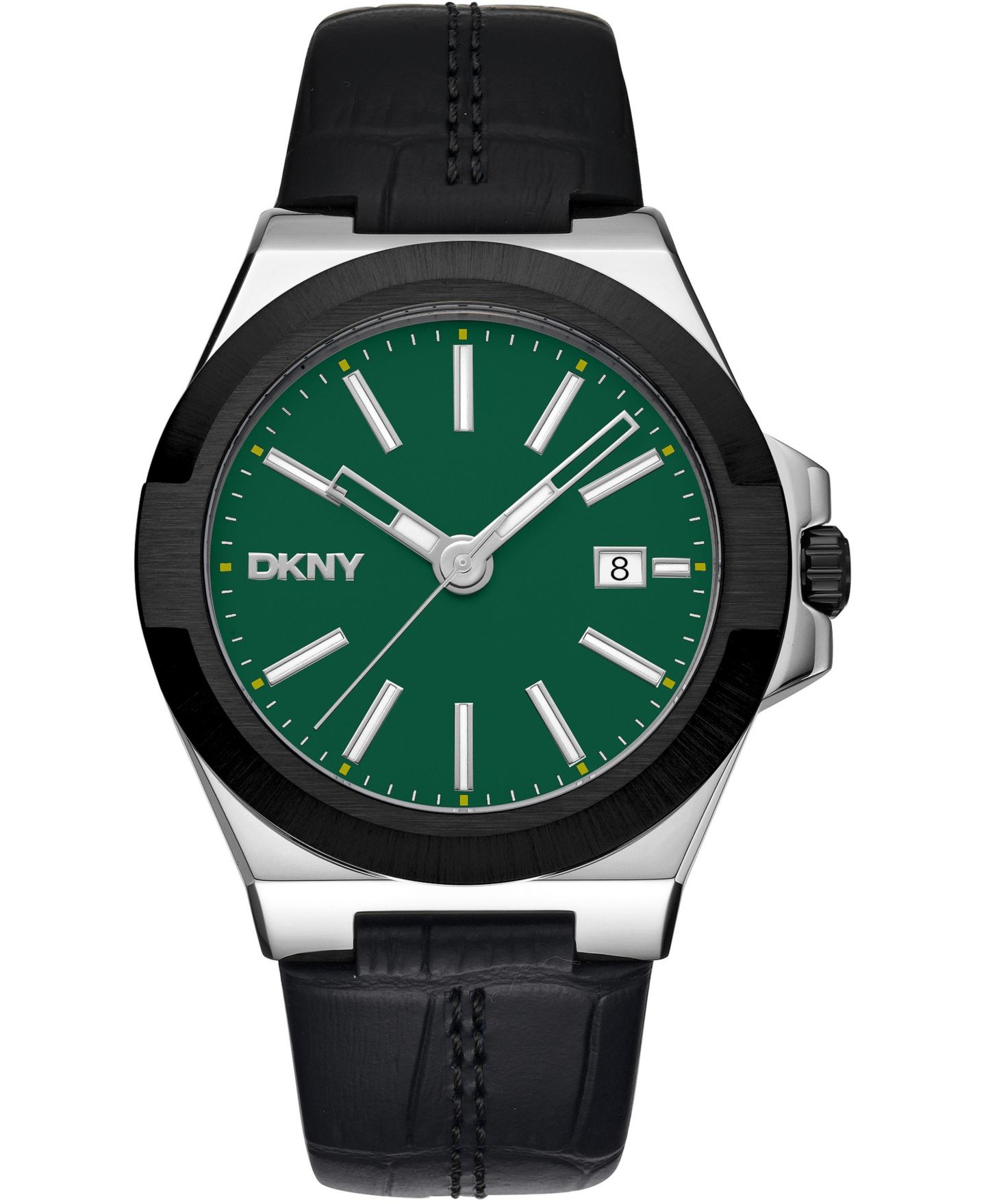 Мужские часы DKNY Quartz Modernist Two-Tone Water-Resistant Leather Strap Watch, 42mm, цвет: Серебряный — фото 1