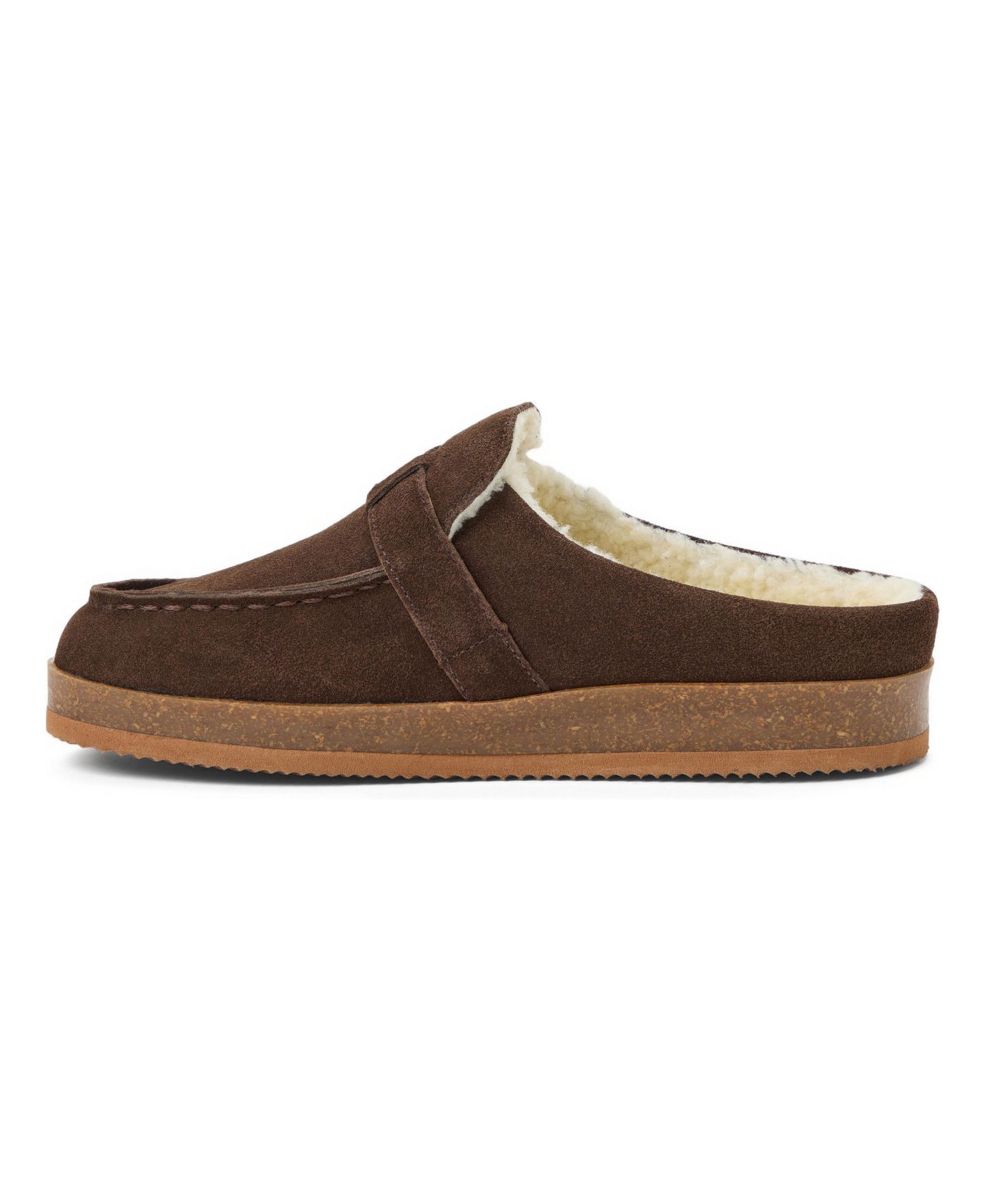 Женские сабо Clarks Genuine Suede Clog Memory Foam Slippers, цвет: Шоколадный — фото 2