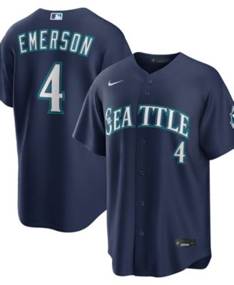 Men's Colt Emerson Navy Seattle Mariners Road 50th Season Anniversary Patch Stadium Jersey