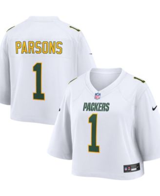 Women's Micah Parsons White Green Bay Packers Cropped Fashion Game Jersey