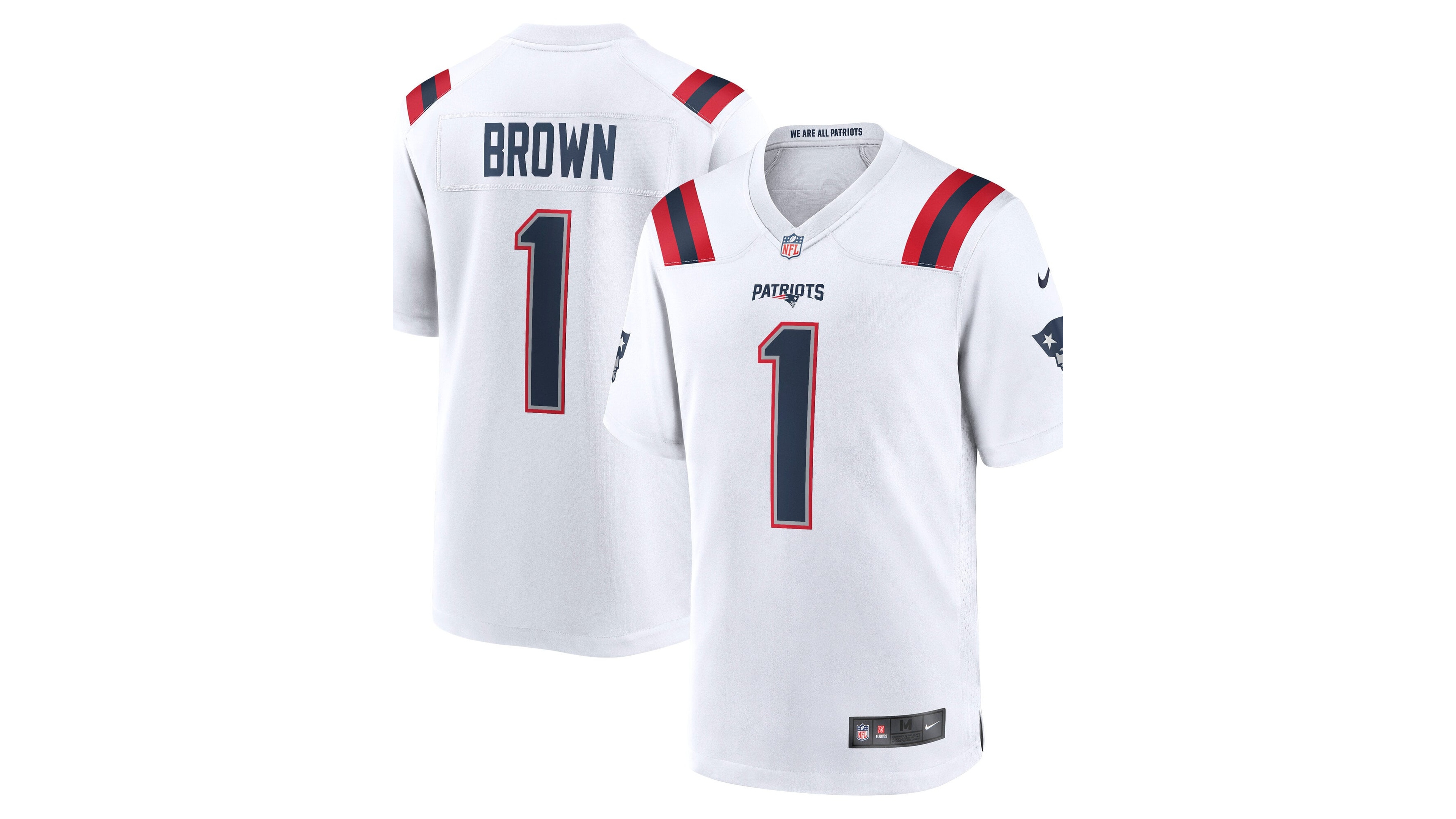 Nike Men's A.j. Brown White New England Patriots Game Jersey