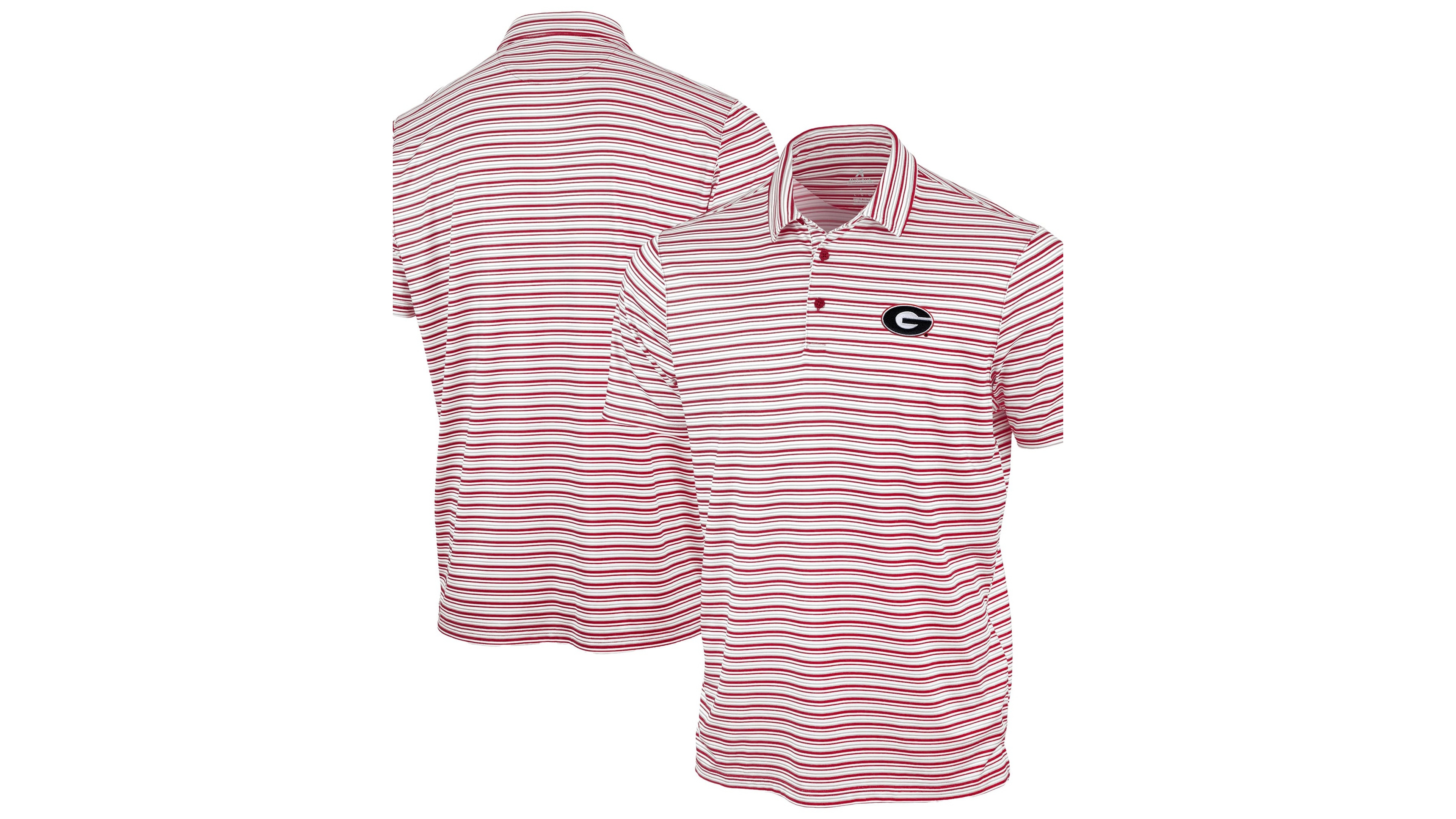 Antigua Men's Red Georgia Bulldogs Space Stripe Polo Shirt