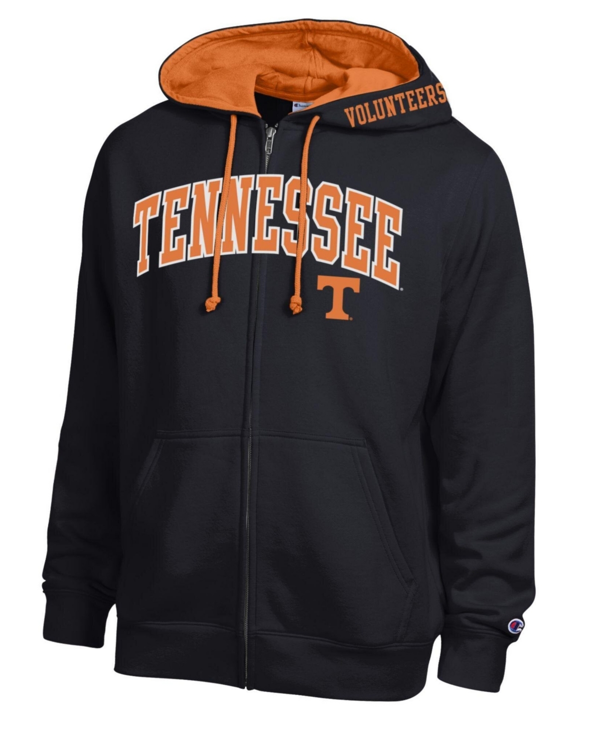 Champion Men's Black Tennessee Volunteers Arch Logo Full-Zip Fleece Hoodie - Black