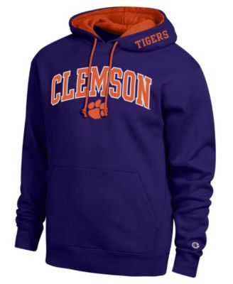 Men's Purple Clemson Tigers Arch Tackle Twill Hoodie