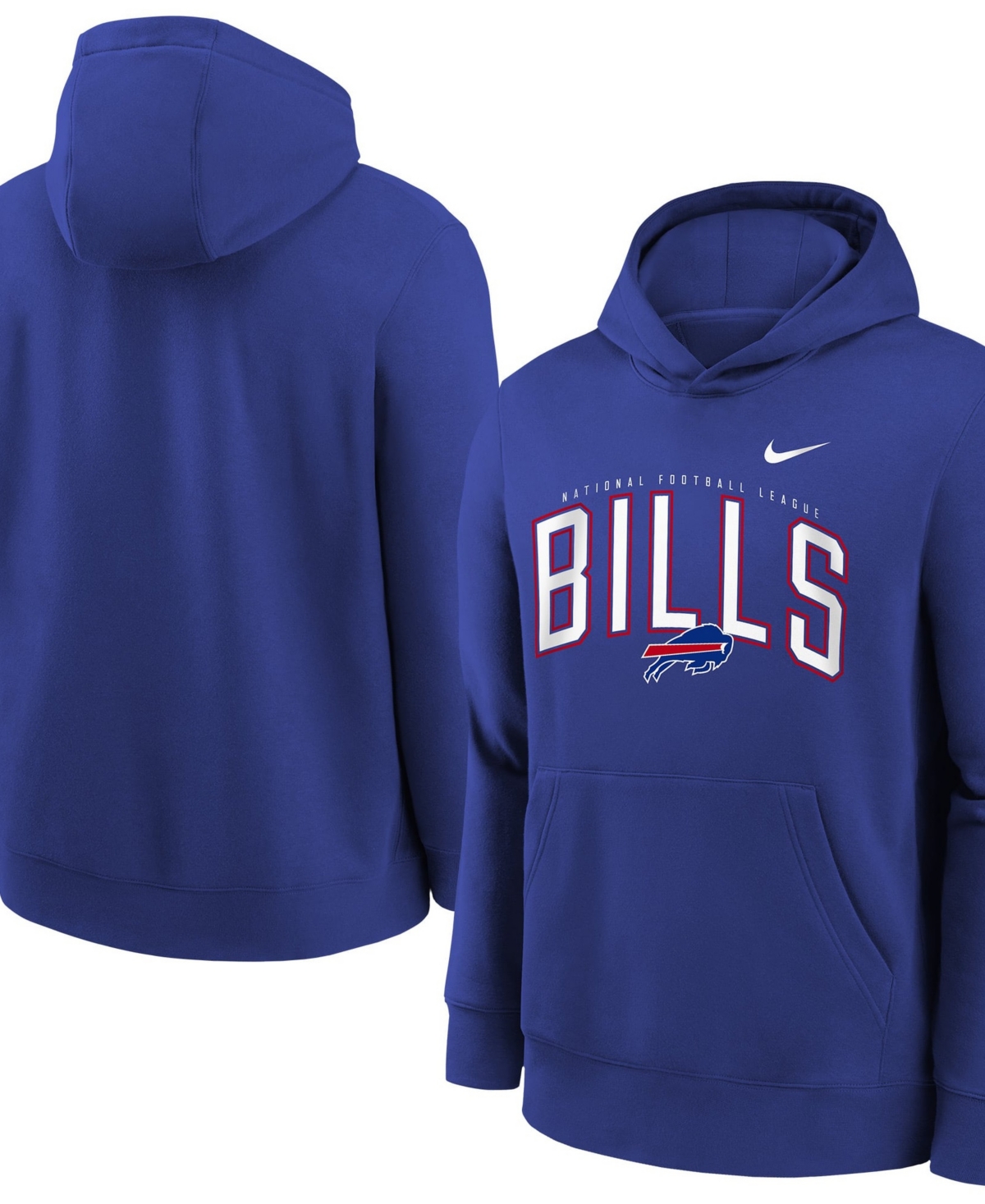 Nike Big Boys' and Girls' Royal Buffalo Bills Logo Arch Fleece Hoodie - Royal