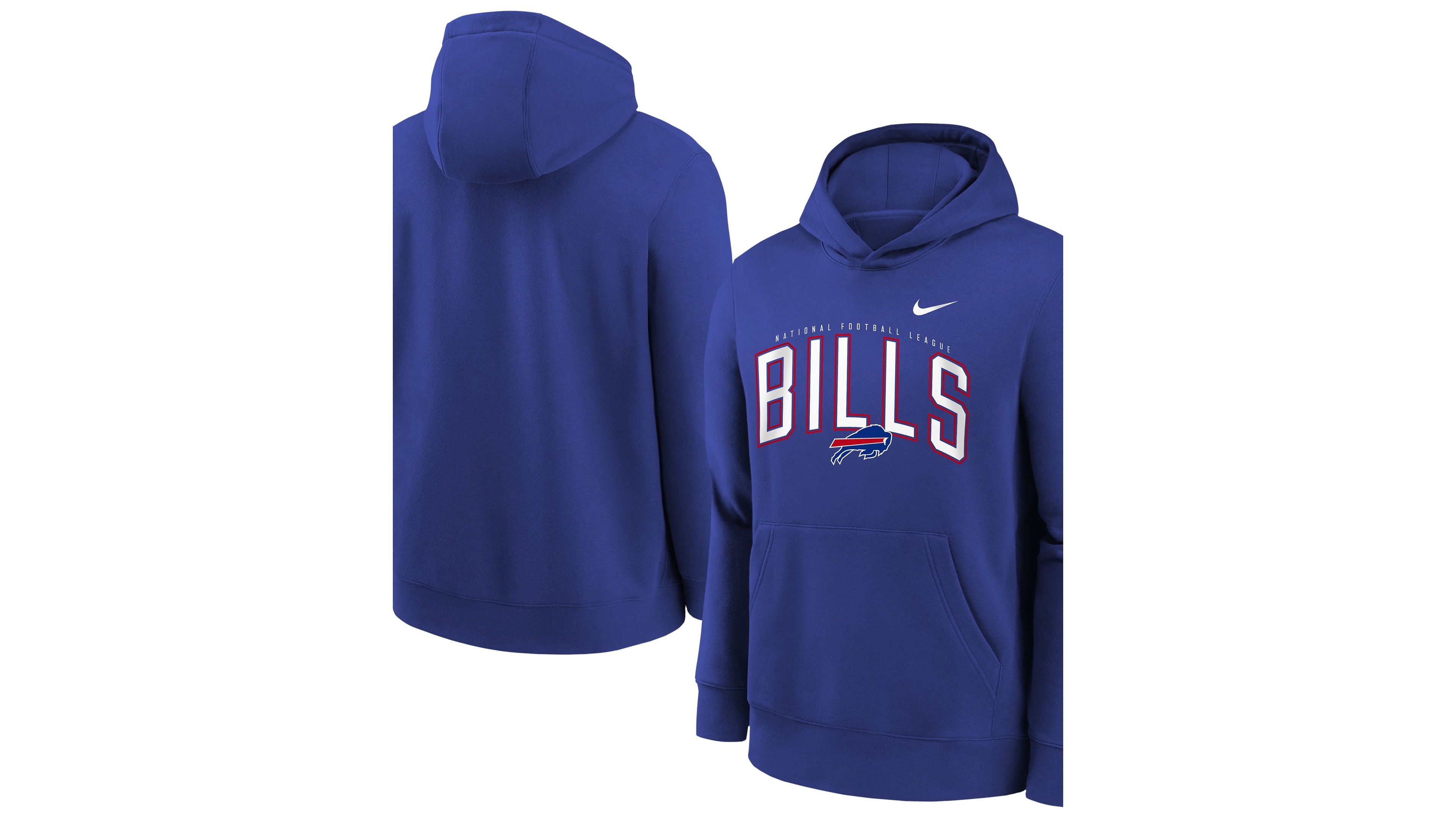 Nike Big Boys' and Girls' Royal Buffalo Bills Logo Arch Fleece Hoodie