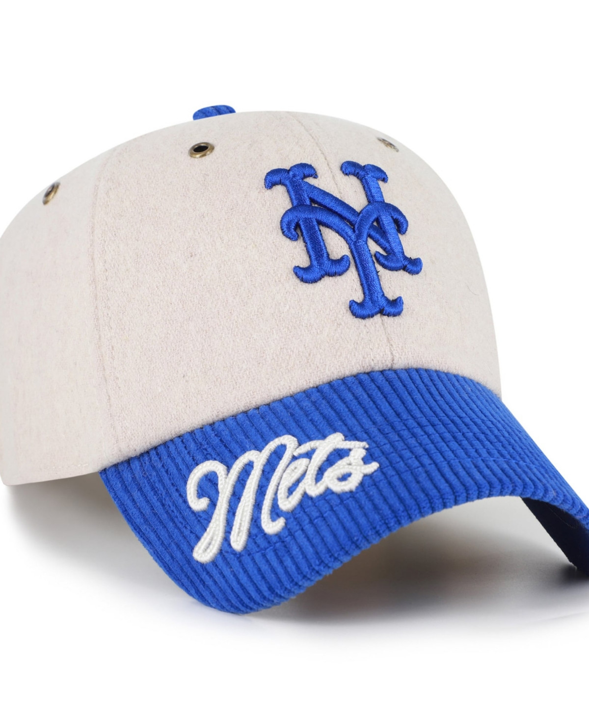 '47 Brand Women's Natural/Royal New York Mets Rope Script Clean Up Adjustable Hat - Natural, Royal