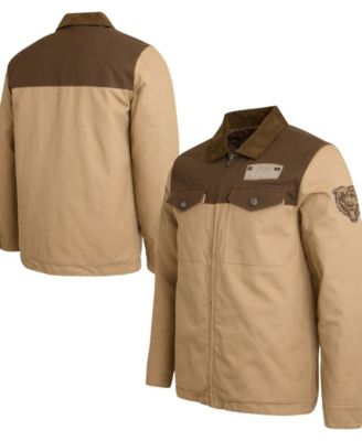 Men's Tan/Brown Chicago Bears Full-Zip Canvas Jacket