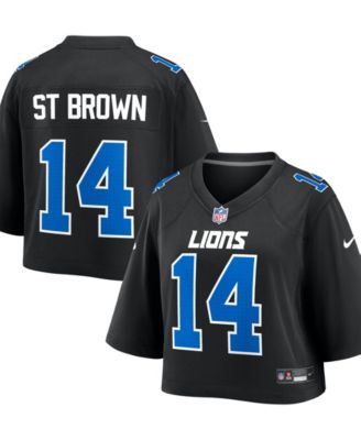 Women's Amon-Ra St. Brown Black Detroit Lions Cropped Fashion Game Jersey