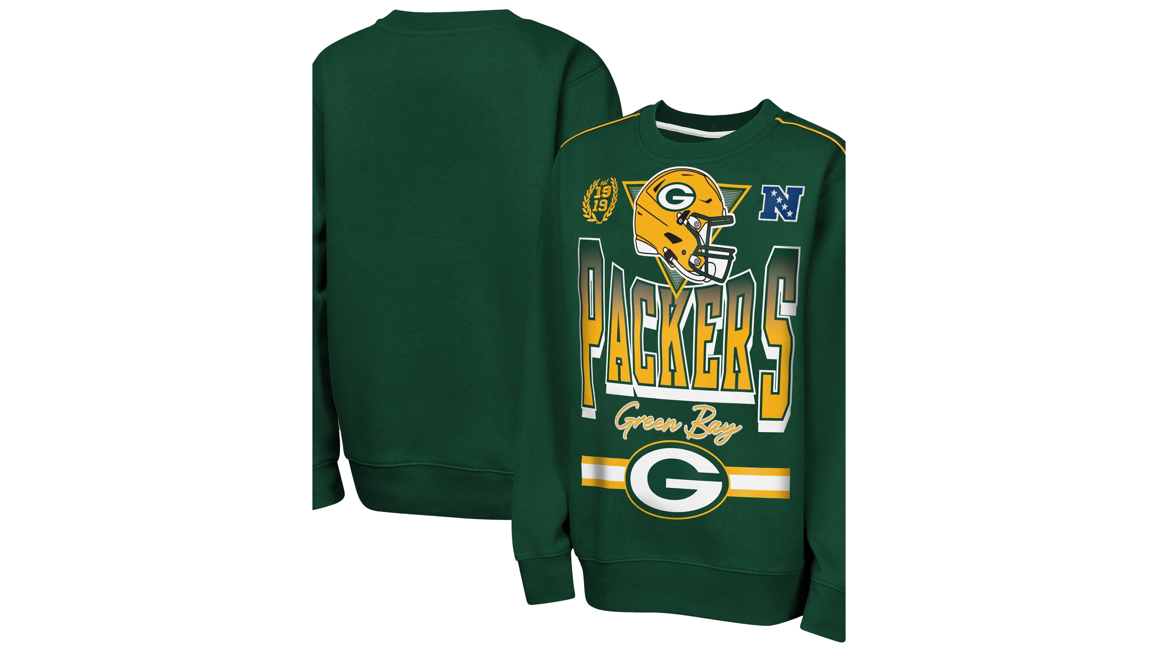 Outerstuff Big Boys' and Girls' Green Bay Packers Run Fleece Sweatshirt