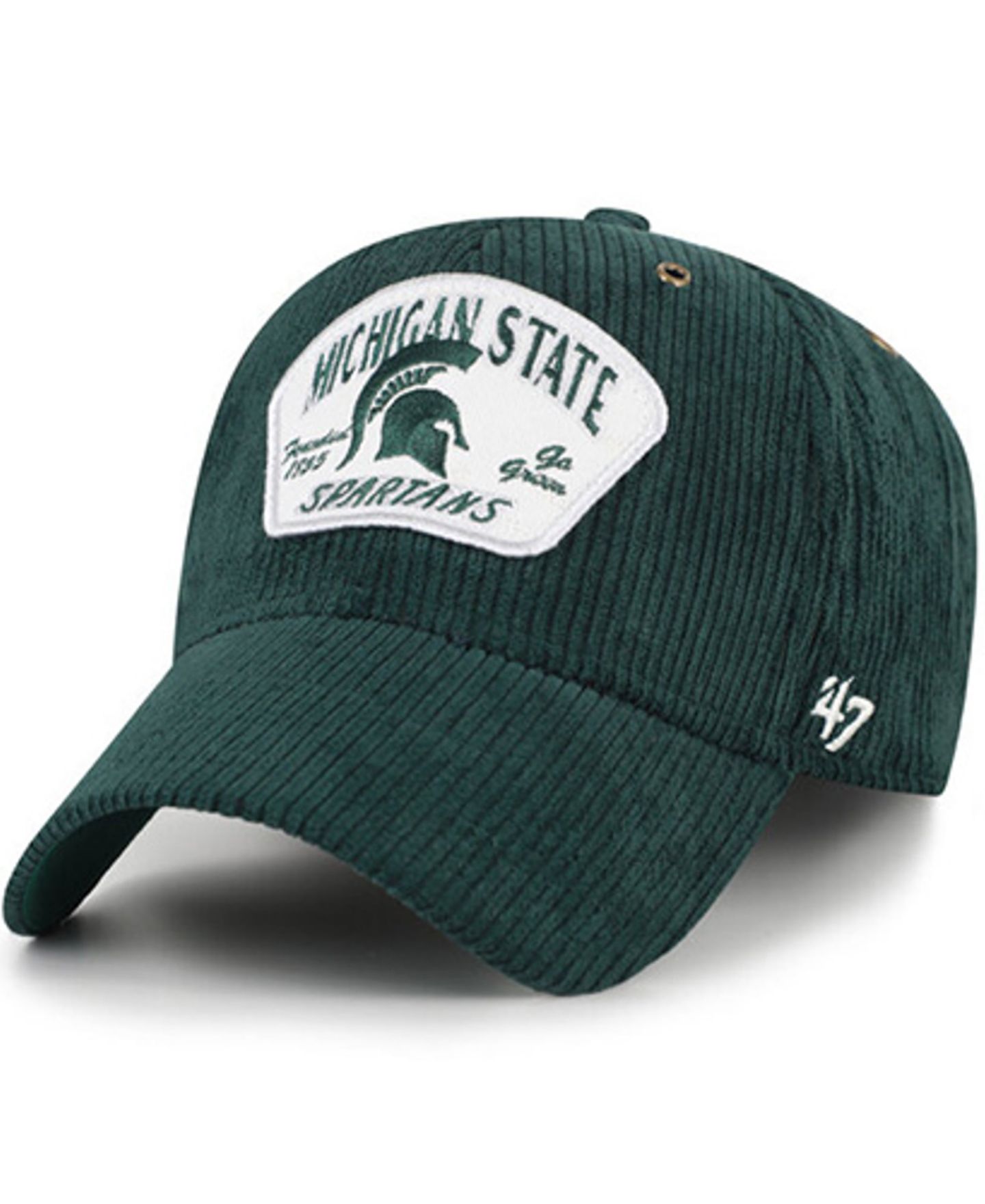 Кепка '47 Brand Green Michigan State Spartans Accordia Corduroy MVP Adjustable Hat — фото 1