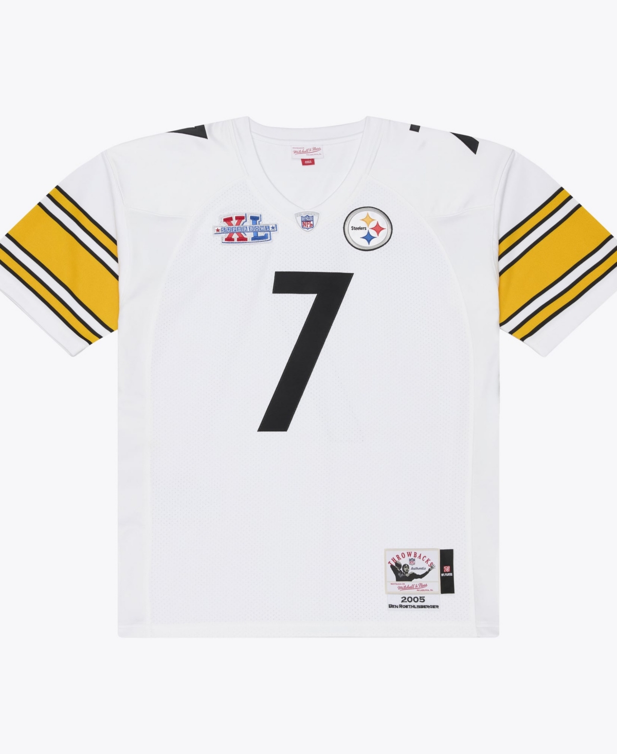 Mitchell & Ness Men's Ben Roethlisberger White Pittsburgh Steelers 2005 Authentic Throwback Jersey - White