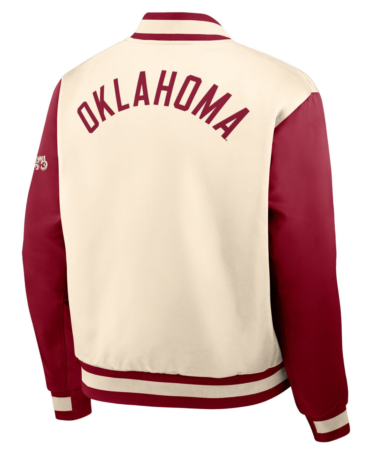 Мужская куртка Nike Natural/Crimson Oklahoma Sooners Legacy Full-Snap Bomber — фото 2