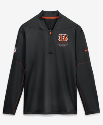 Men's Black Cincinnati Bengals Sideline Logo Glory Midweight Dri-FIT Half-Zip Pullover