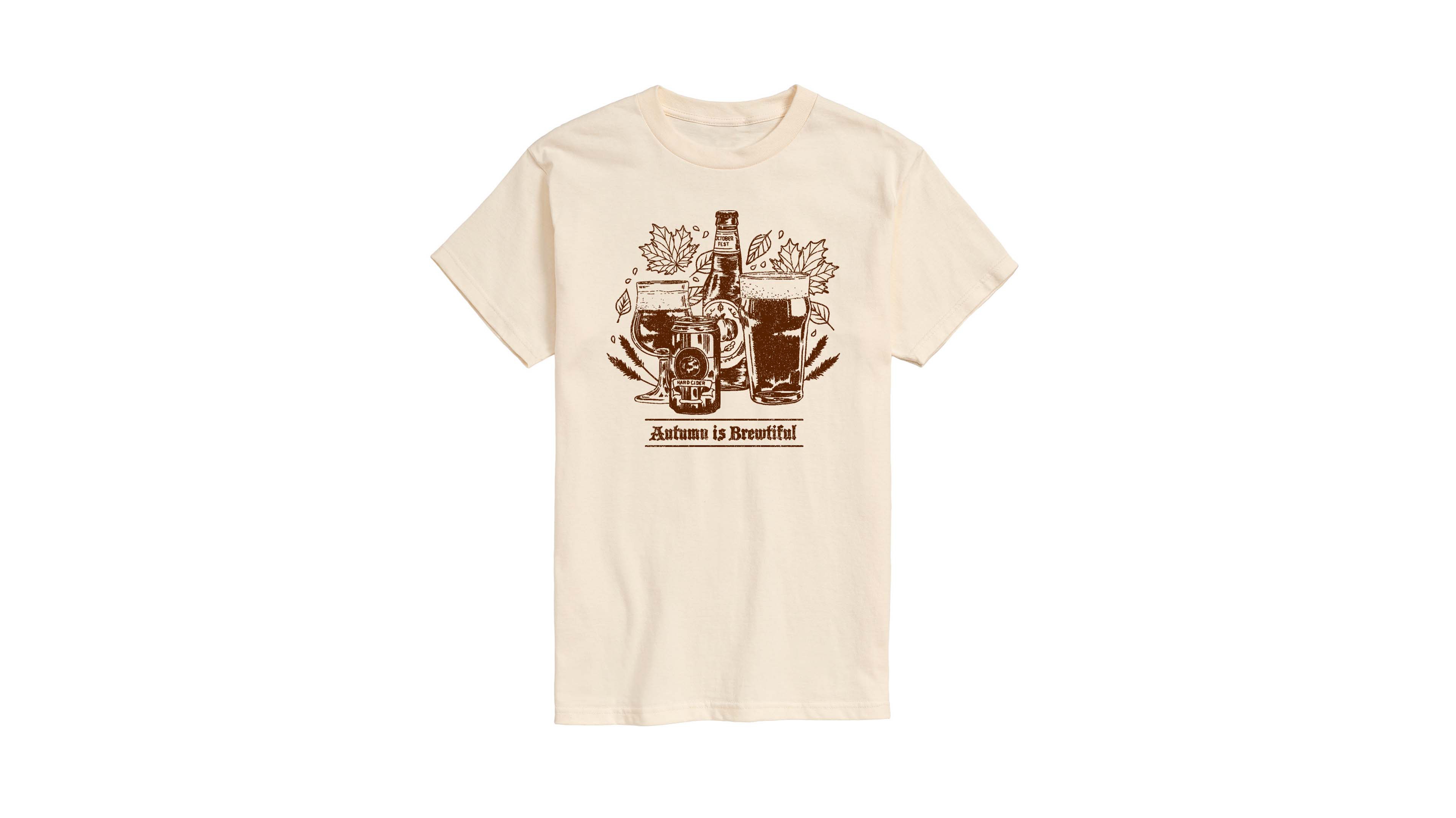 Airwaves Men's Autumn Is Brewtiful Graphic Crew Neck T-Shirt