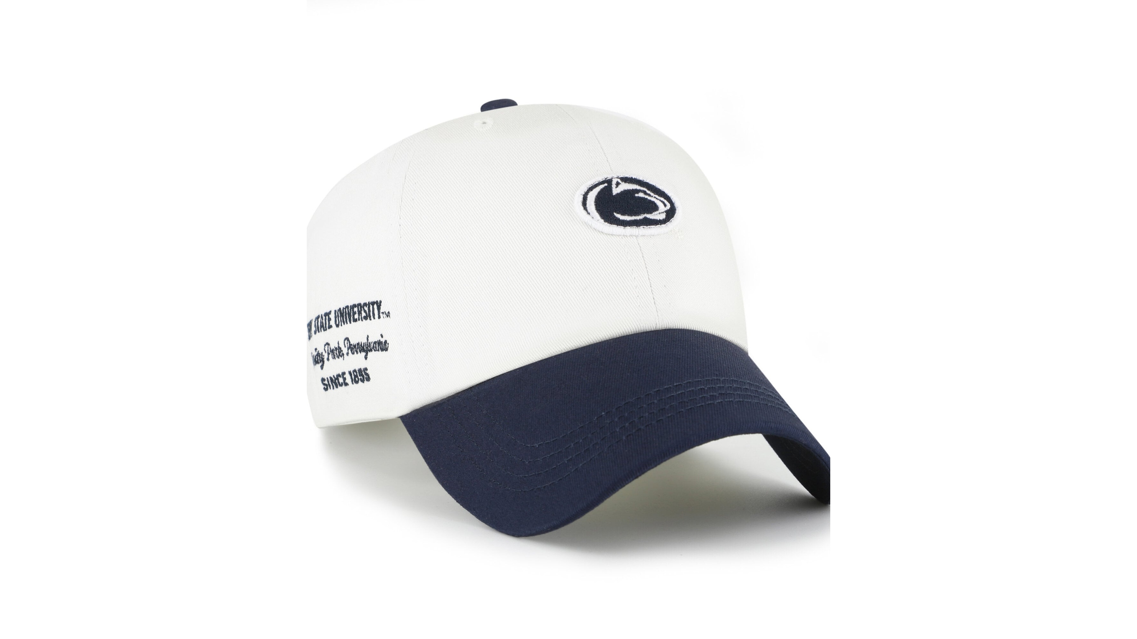 '47 Brand Men's White/Navy Penn State Nittany Lions Contemporary Basics Two Tone Clean Up Adjustable Hat