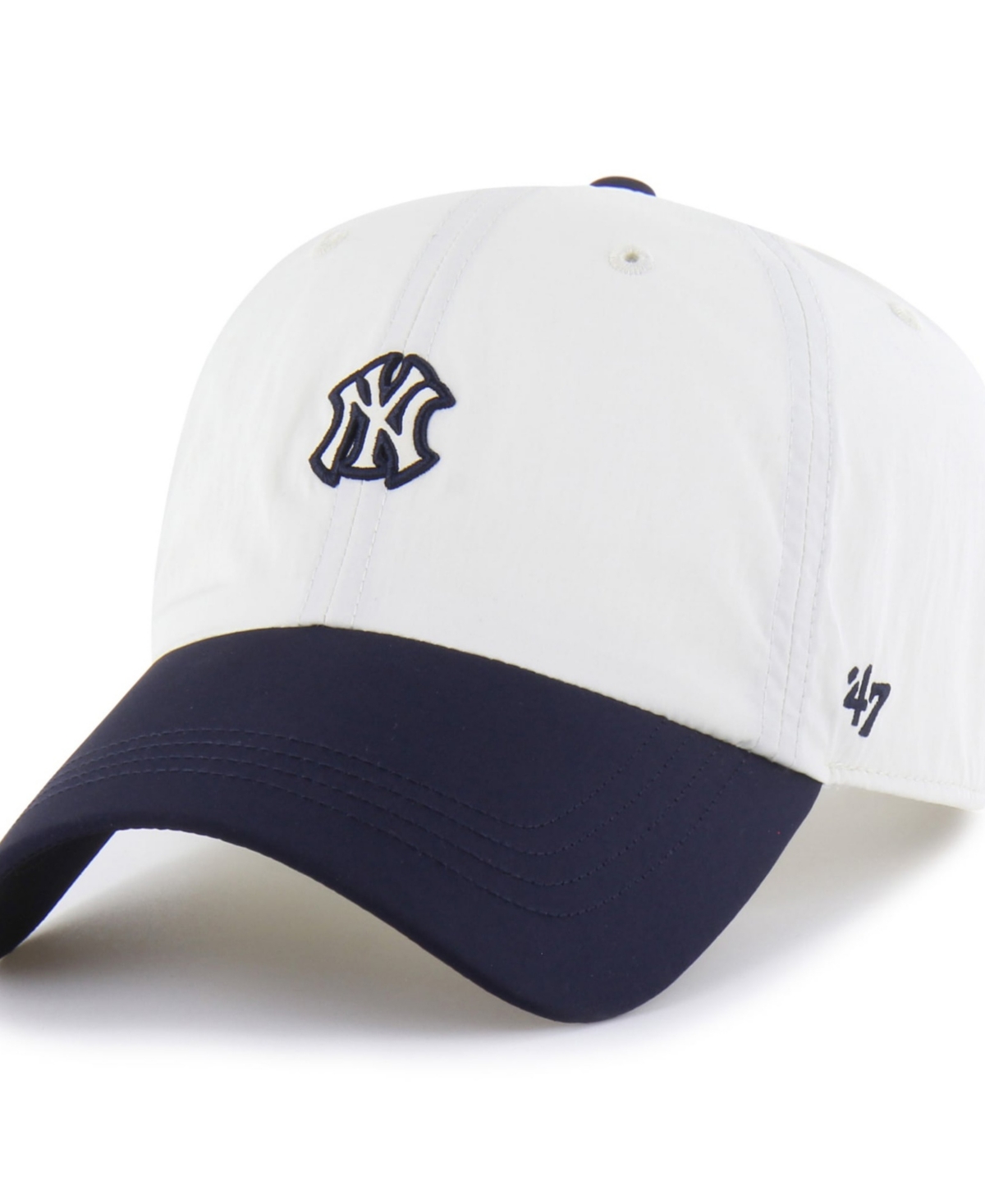'47 Brand Men's and Women's White/Navy New York Yankees Modernia Clean Up Adjustable Hat - White, Navy