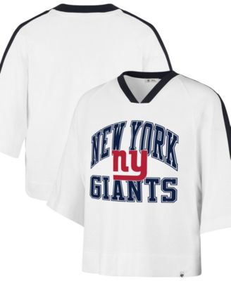 Women's  White New York Giants Big Overarch Drop Needle Raglan V-Neck T-Shirt