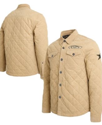 Men's Tan Dallas Cowboys Button-Up Thin-Wale Corduroy Shacket