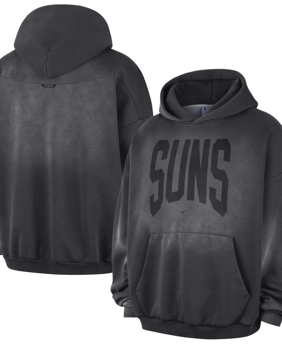 Nike Men's Charcoal Phoenix Suns 2026 Standard Issue Travel Washed Fleece Pullover Hoodie - Charcoal