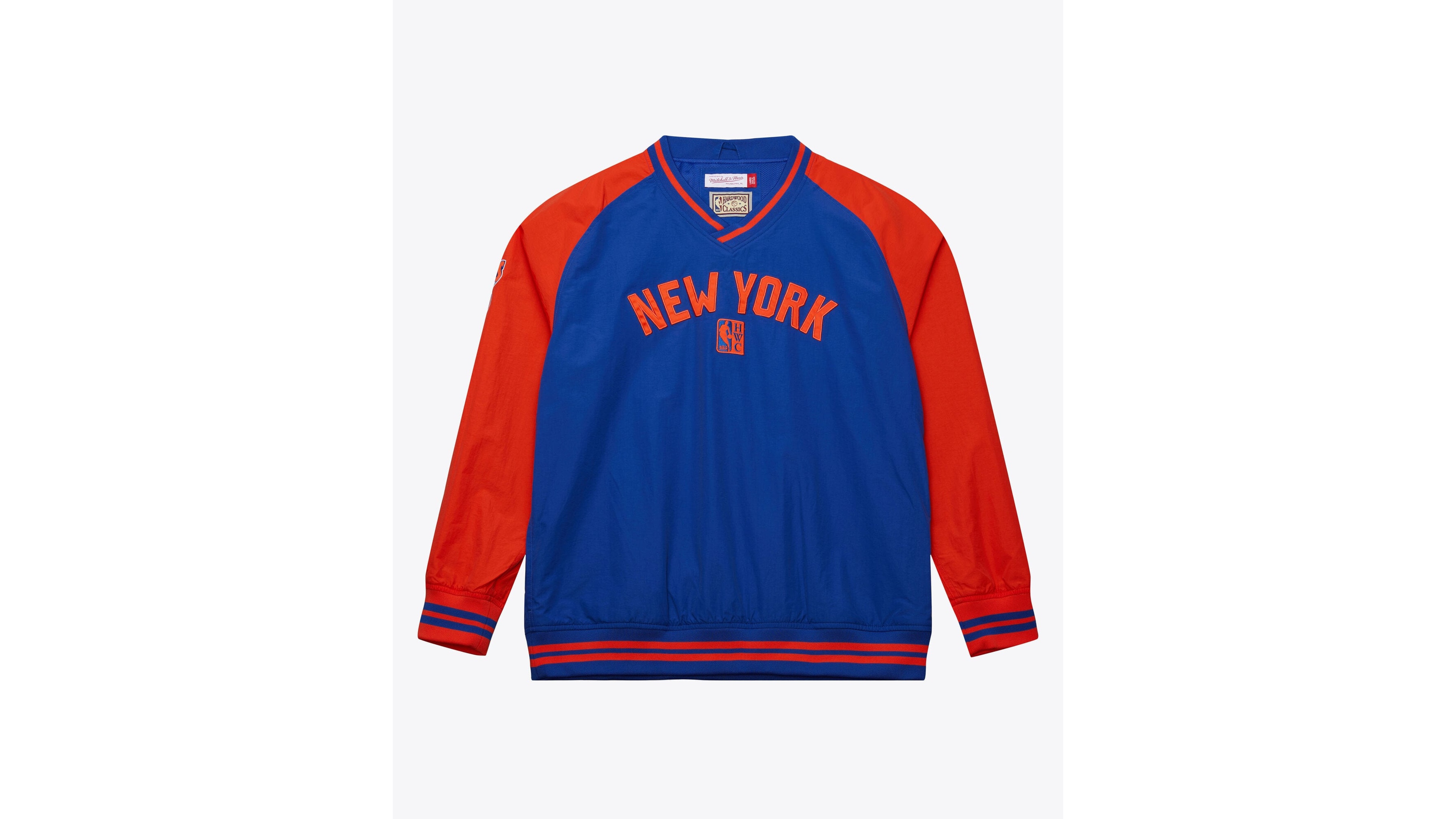 Mitchell & Ness Men's Royal New York Knicks Classic V-Neck Raglan Pullover