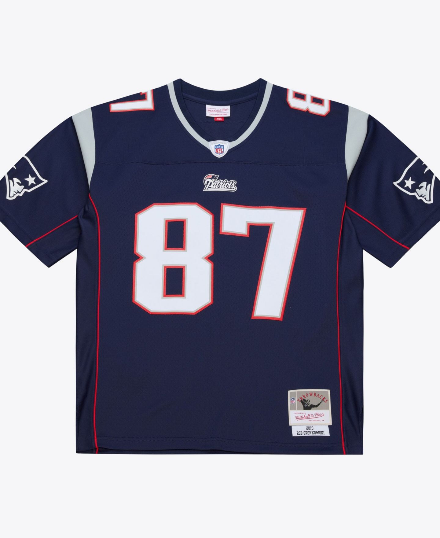 Мужской топ Mitchell & Ness Rob Gronkowski Navy New England Patriots Big Tall 2010 Legacy Retired Player Jersey — фото 1