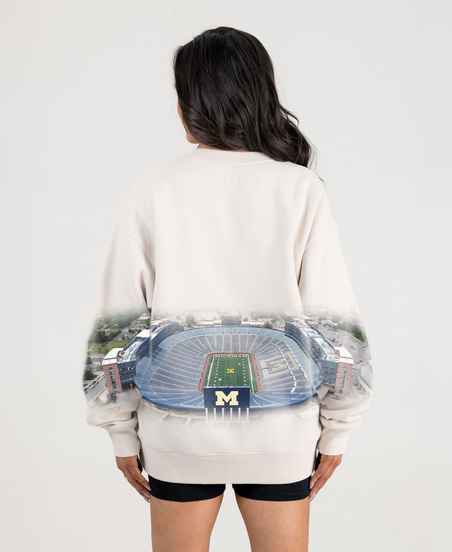 Женская толстовка Gameday Couture Natural Michigan Wolverines Power Move Stadium Premium Drop Shoulder — фото 2