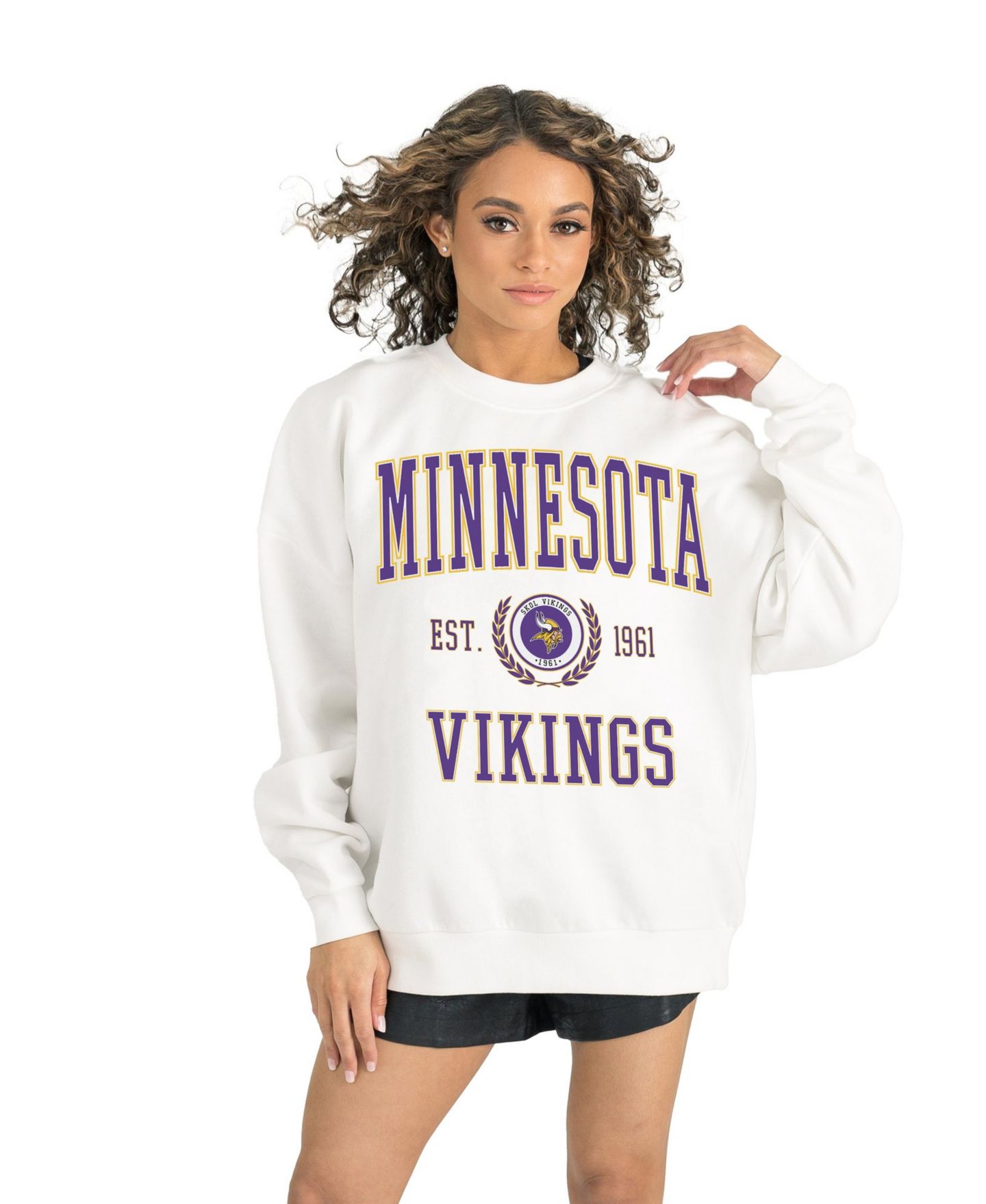 Женская толстовка Gameday Couture White Minnesota Vikings Timeless Triumph Premium Fleece Pullover — фото 4