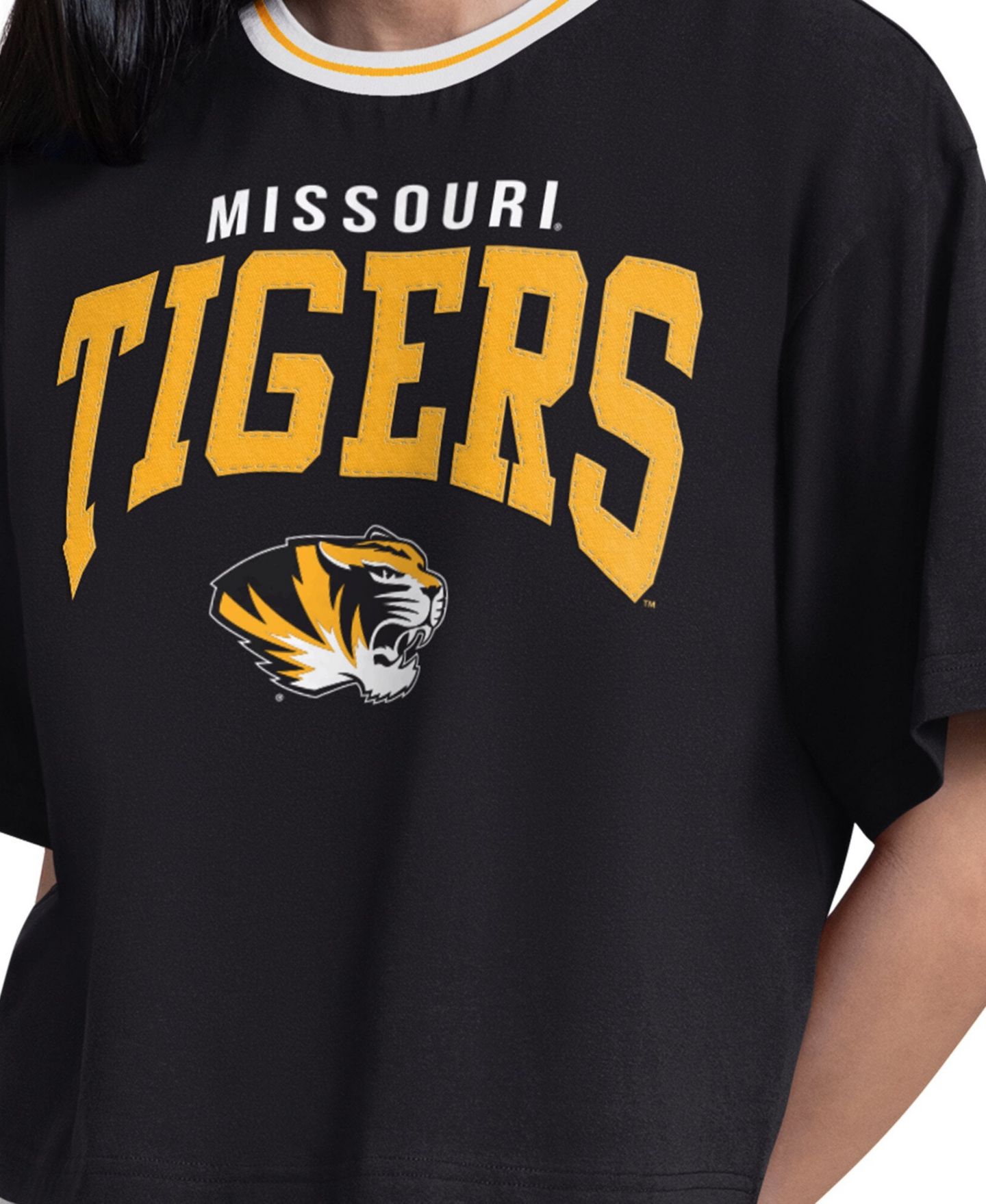 Женская футболка Starter Black Missouri Tigers Ace Cropped — фото 2